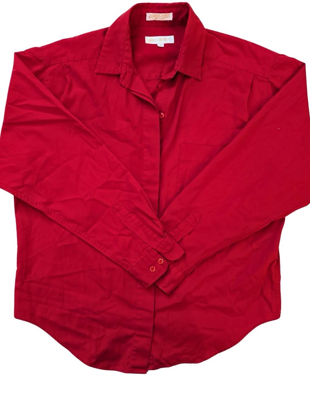 Women's Red Button-Down Shirt - Classic Collared Top
